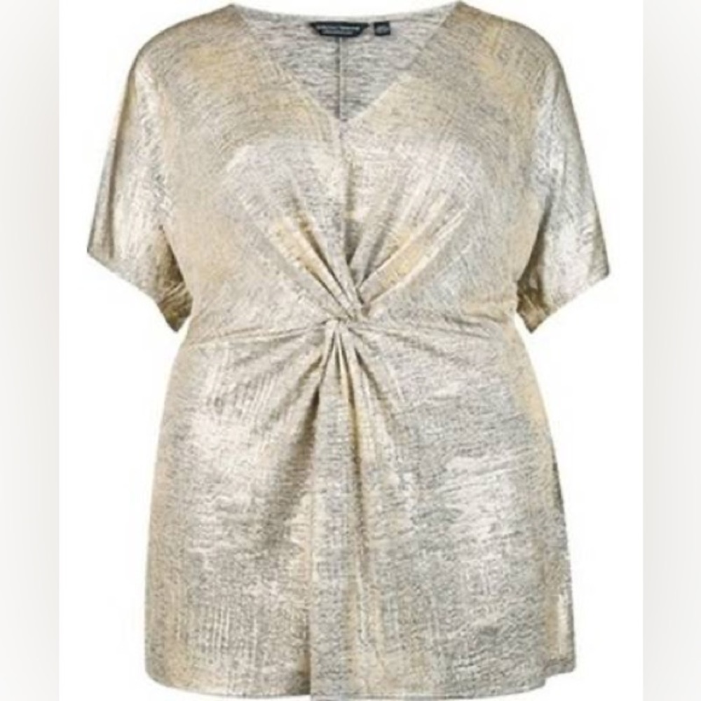 Dorothy Perkins Womens Dp Curve Gold Knot Top